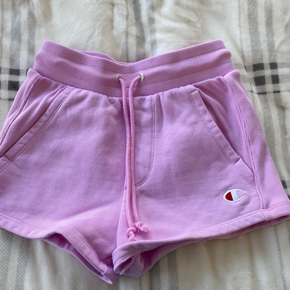 Women’s Pink Reverse Weave Champion Shorts